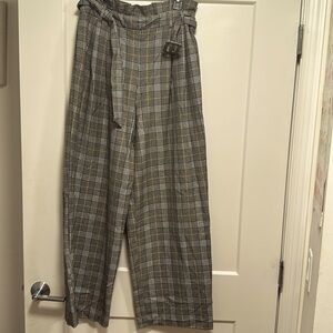 *Topshop* Belted Plaid Trousers